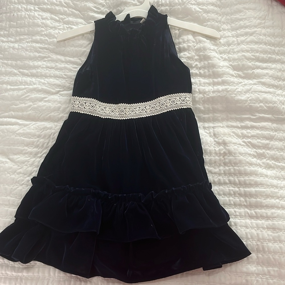 JANIE AND JACK  sueade blue dress size 7